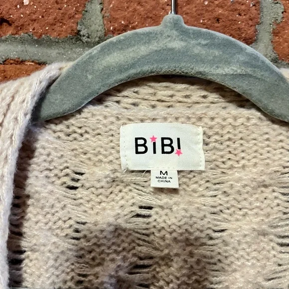 BiBi Women's Beige Cardigan with Pearl Details - Picture 4 of 5